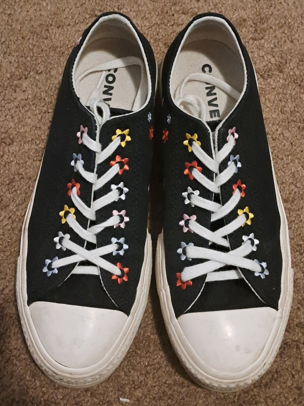 Converse Chuck Taylor embroidered low top platform shoes - Picture 2 of 3